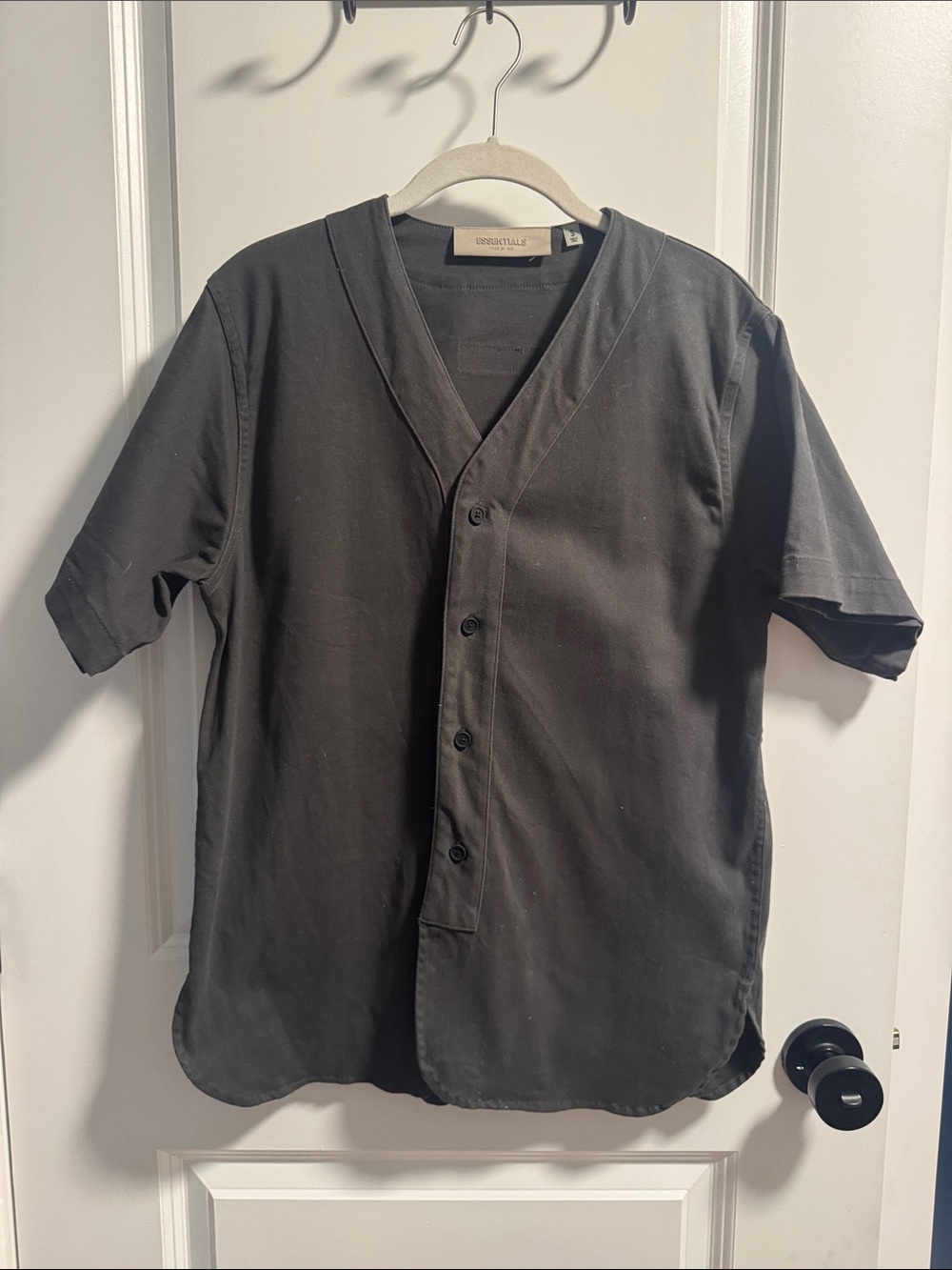 Fear of God Black/Grey Short-Sleeve Button Baseball Jersey